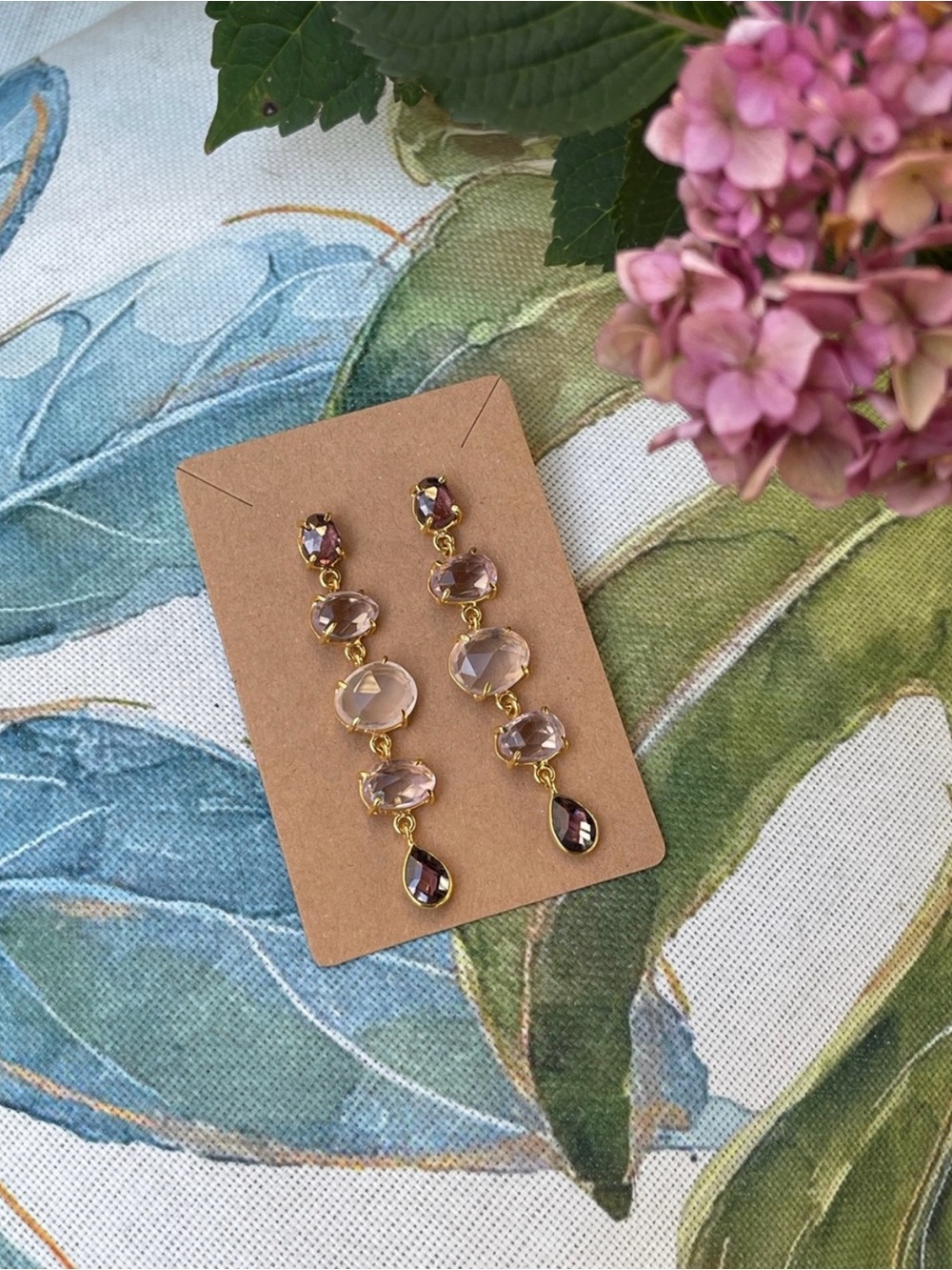 New Amethyst Dangle Earrings - Gold